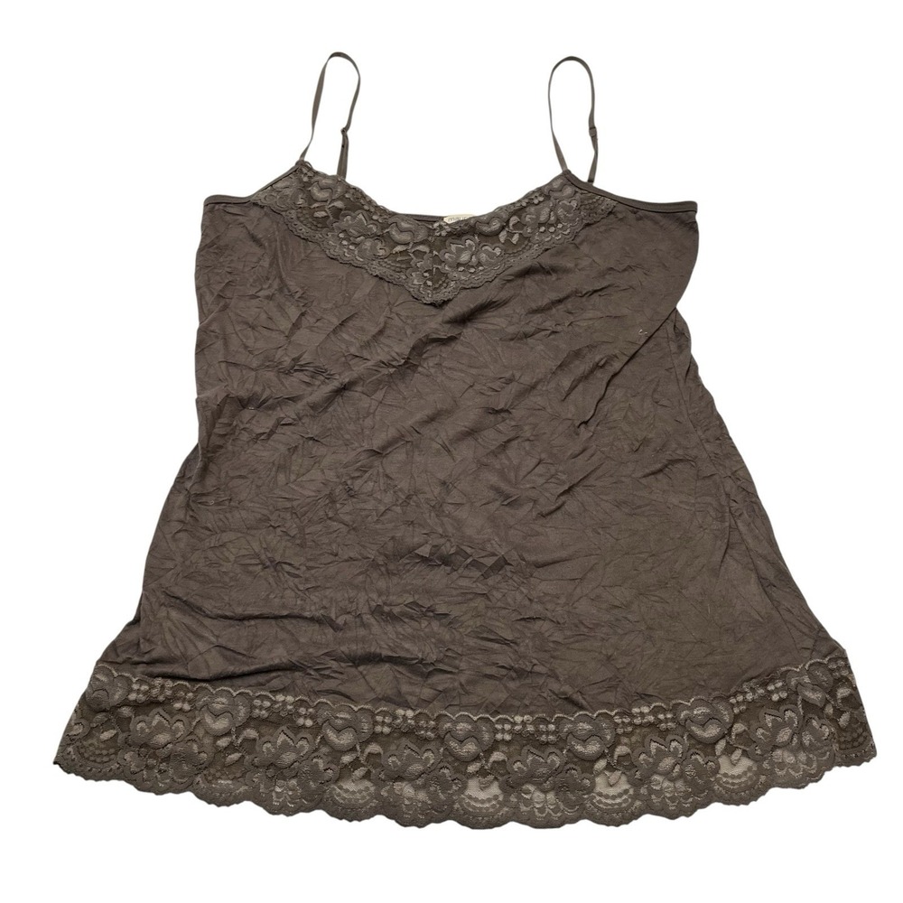 Maurices Y2K Cami Tank Top Lace Trim L Forrest Fairy Whimsigoth Dark Romantic